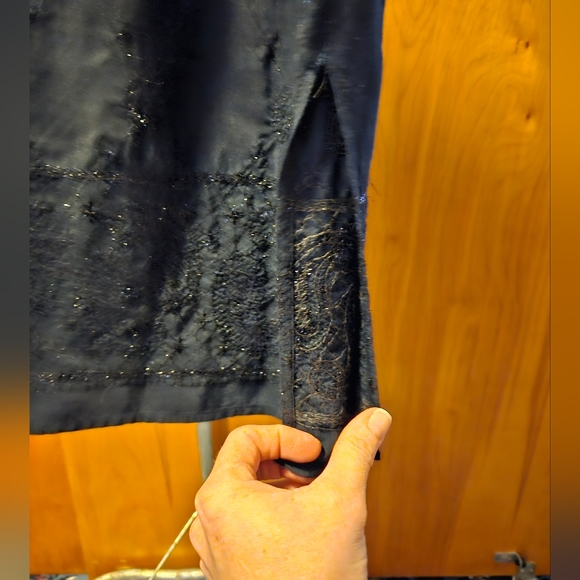 Free People 90s VINTAGE size 3 black midi skirt - Picture 3 of 11